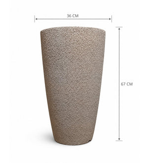 Tall Tapered Textured Planter – Ivory - Dimensions