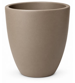 Soft Curve Indoor Planter – Warm Taupe - White background