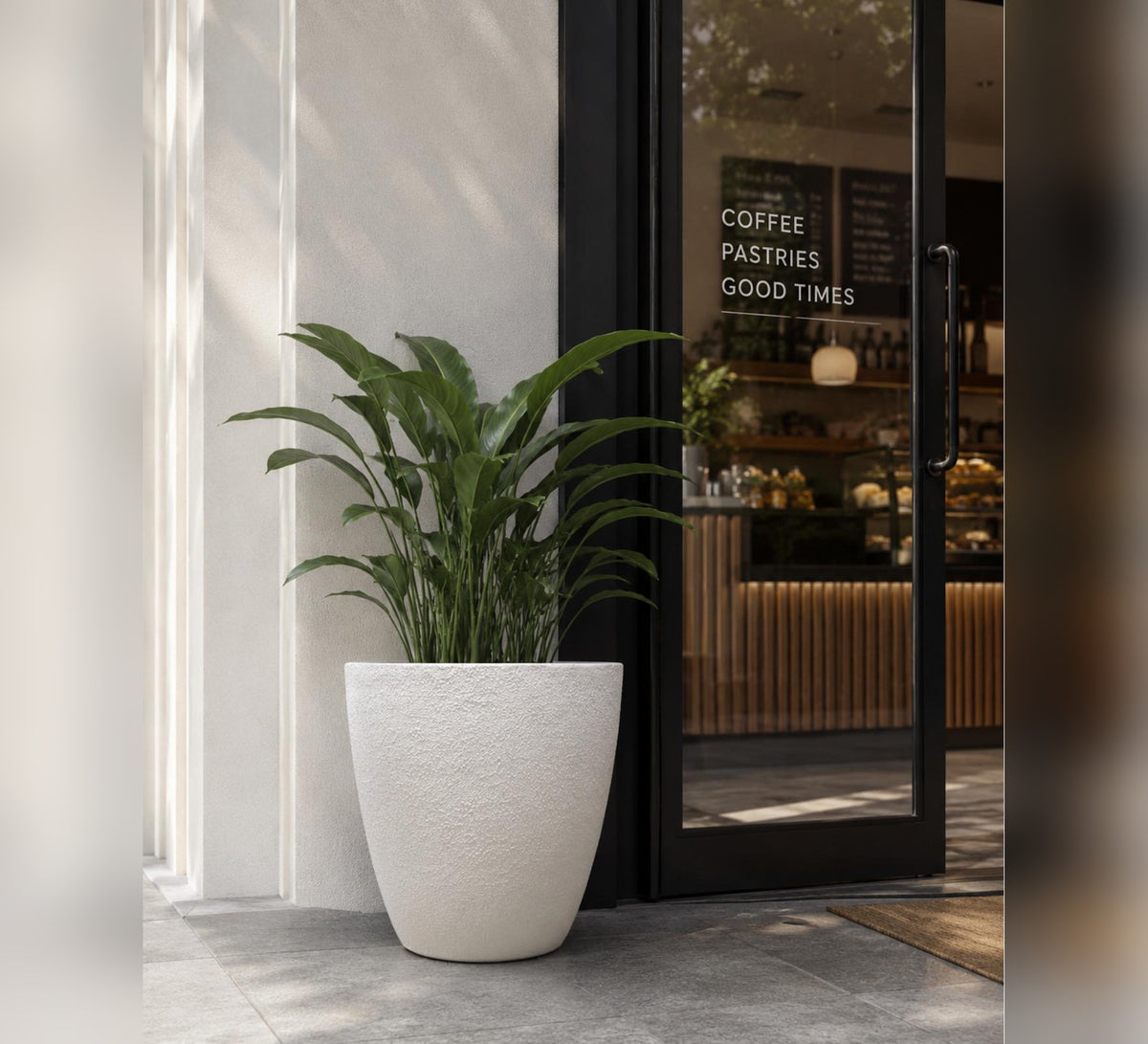 Contemporary Planter – White - Lifestyle