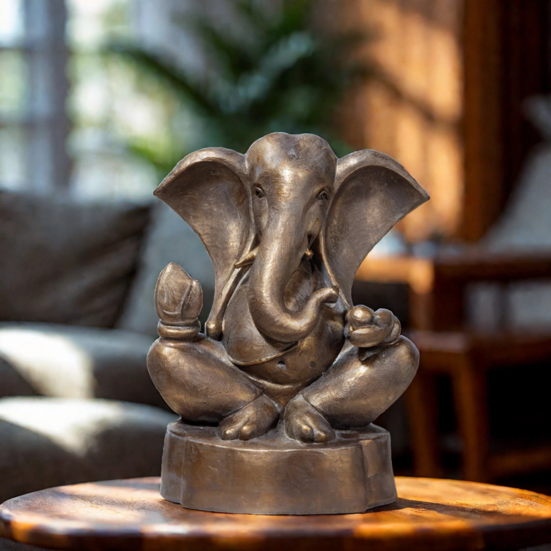 Ashnam Abstract Traditional Ganesha, Bronze