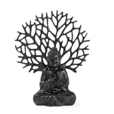 Ashnam Debating Buddha with Tree Decorative Showpiece – 31.3 Cm, Black