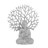 Ashnam Debating Buddha with Tree Decorative Showpiece – 31.3 Cm, Grey