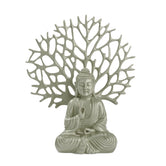 Ashnam Debating Buddha with Tree Decorative Showpiece – 31.3 Cm, Olive