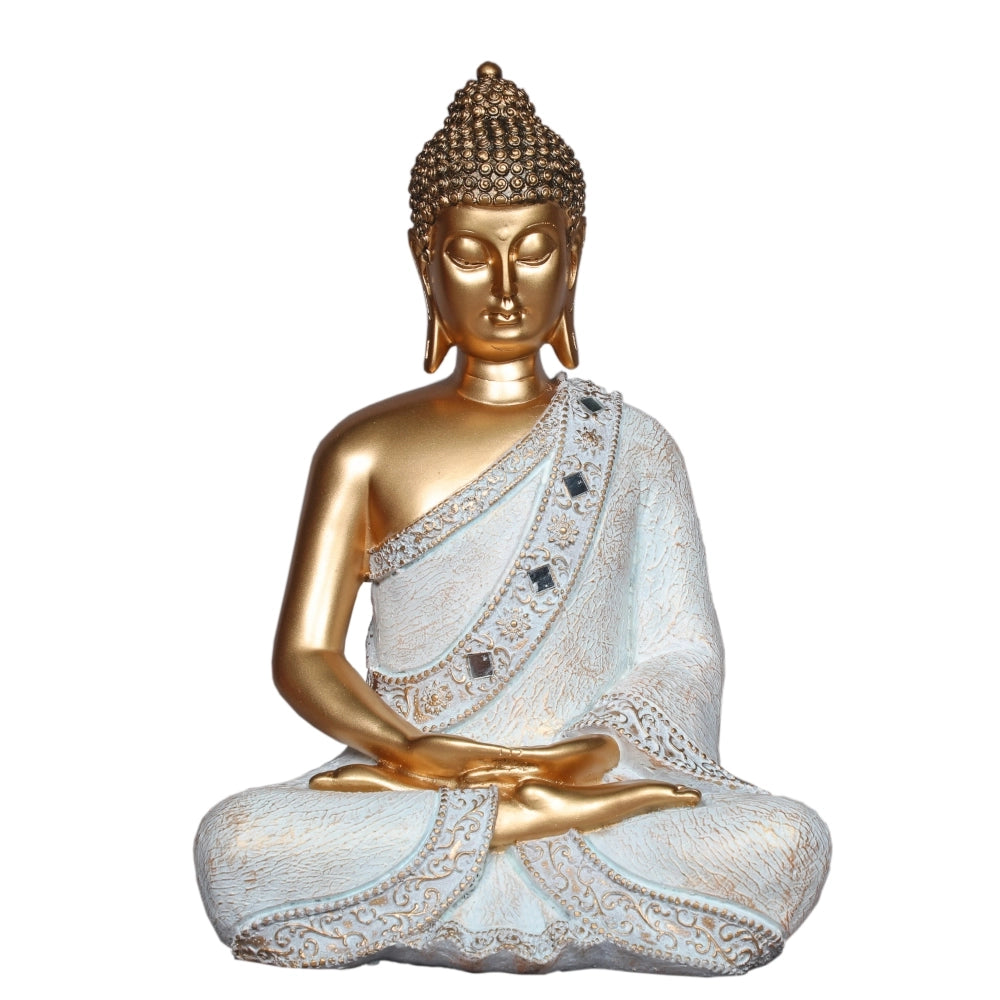 Meditative Buddha Decorative Showpiece – White