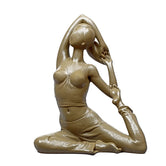 Mermaid Pose Lady Yoga Figurine Seated Posture, 18.3cm, Beige