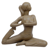 Lady Yoga Figurine Seated Posture, 18.3cm, Beige