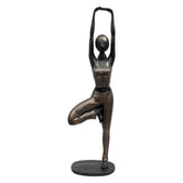 Lady Tree Pose Yoga Figurine, 40.7cm, Black & Gold