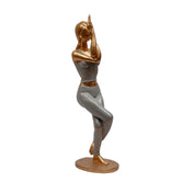 Lady Yoga Eagle Pose Decorative Showpiece, 32.5cm, Gold & Grey