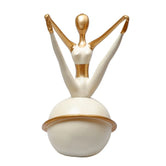 Wide Angle Sitted Pose Sitting on The Ball, 24.2cm, White & Gold