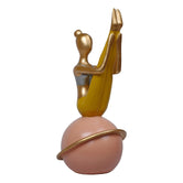 Lady Yoga Holding Legs Sitted Pose Sitting on The Ball, 28.3cm, Multicolor