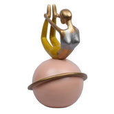 Bow Pose Yoga Lady on Ball, Decorative Showpiece, 20.5cm, Multicolor