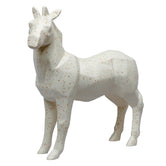 Geometrical Animal Modern Decorative Horse Showpiece, 24.8cm, White & Gold