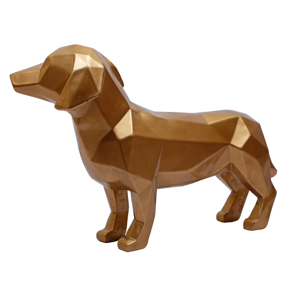 Geometrical Animal Dog Showpiece, 28.5cm, Golden