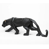 Geometrical Panther Showpiece (Medium), 42cm, Black & Gold