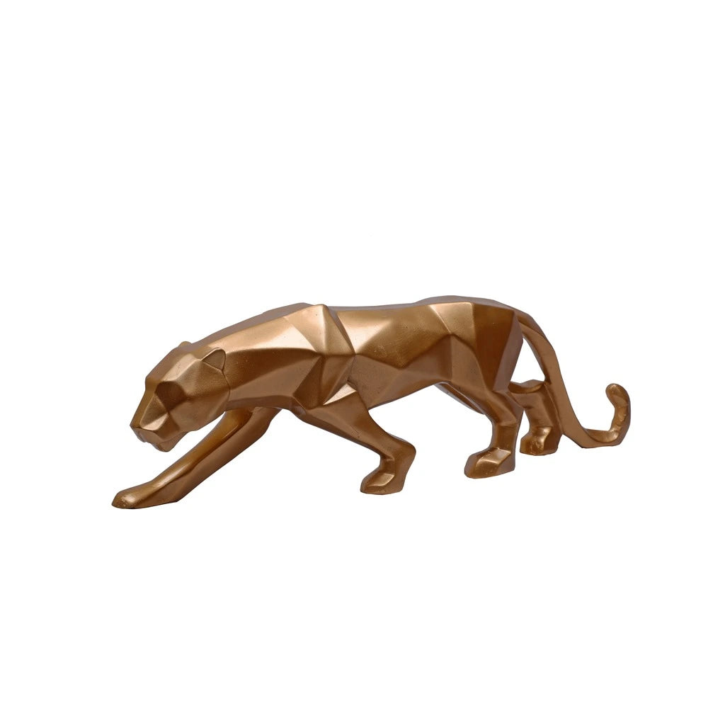 Geometrical Panther Showpiece (Medium), 42cm, Golden