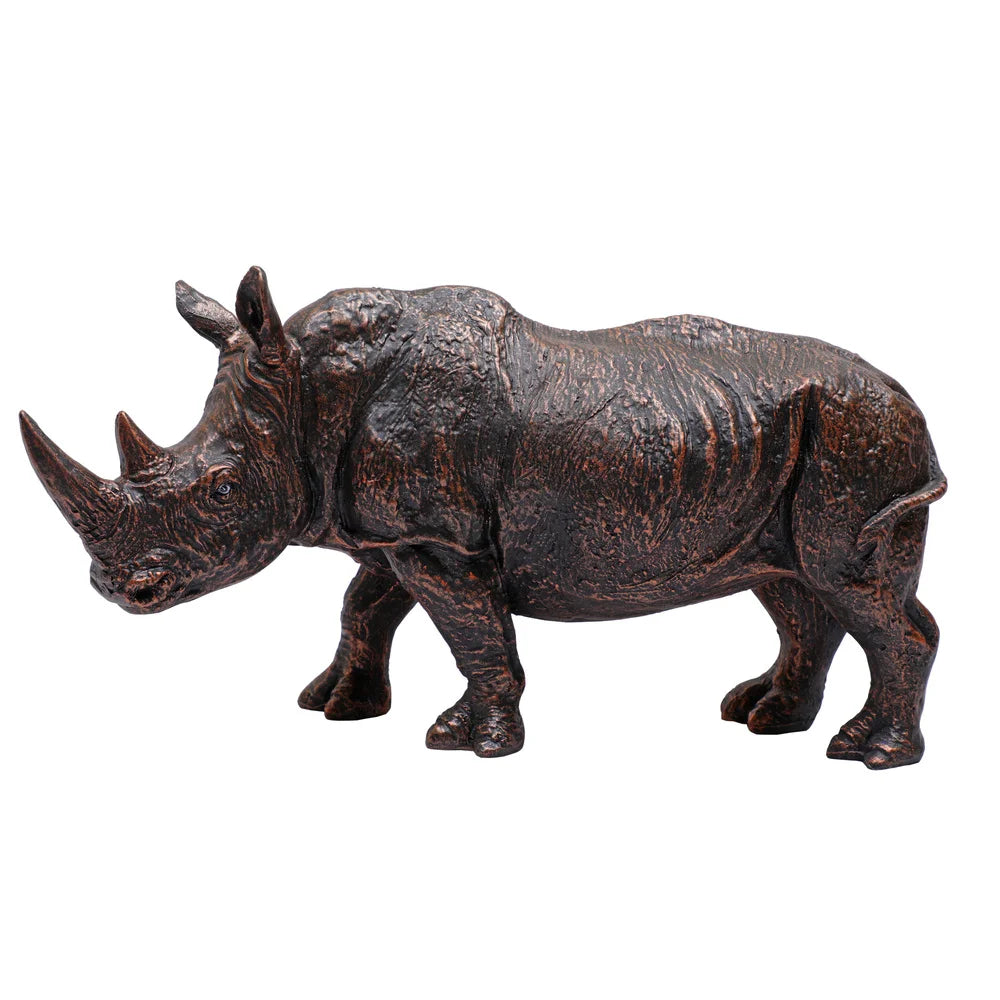 Rhino Calf Sculpture Showpiece, 30.5cm, Bronze