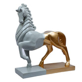 Horse Sculpture Showpiece, 30.5cm, Grey & Gold