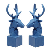 Deer Head Bookend, 21cm, Blue