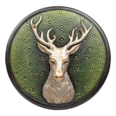 Deer Head Decorative Wall Art, 26.7cm, Green & Golden