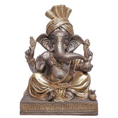 Pheta Ganesha Statue Decorative Showpiece – Bronze & Gold