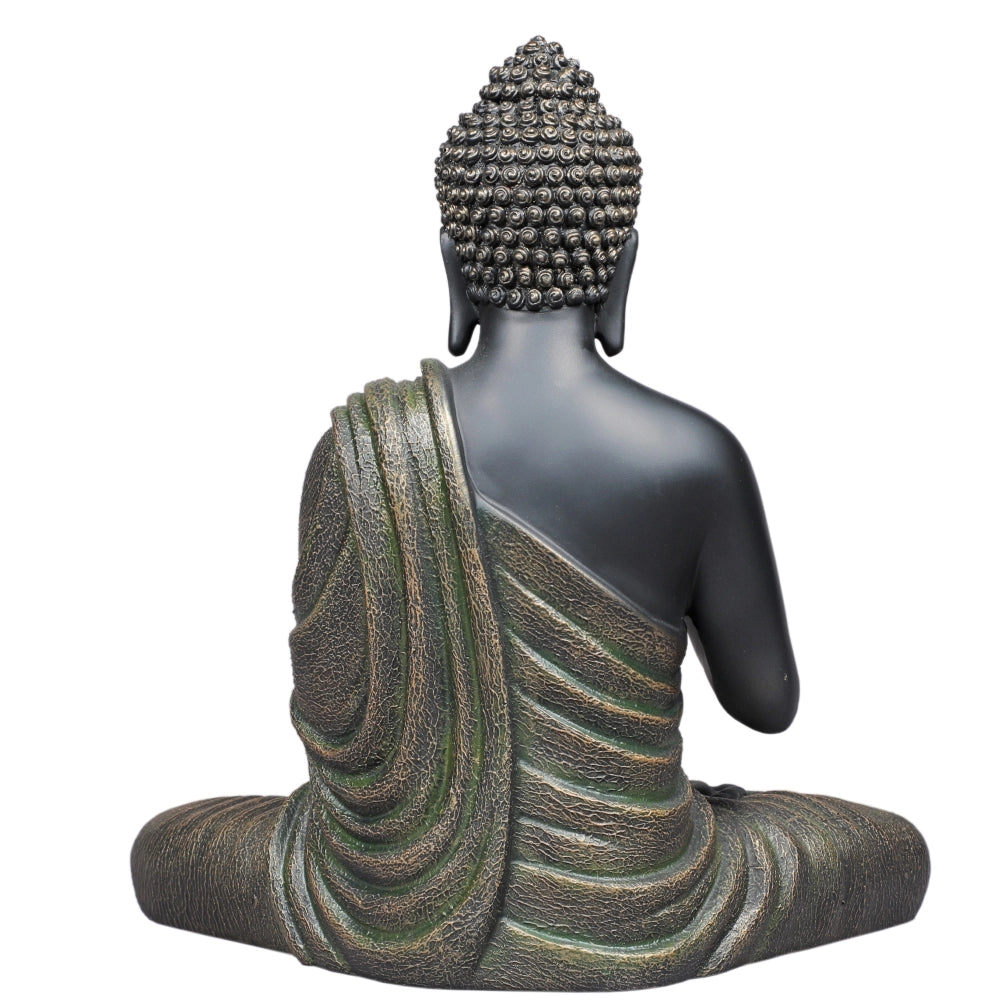 Blessing Buddha 15 Inch Decorative Showpiece – Black & Gold