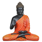 Blessing Buddha 15 Inch Decorative Showpiece – 35 Cm, Orange