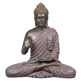 Blessing Buddha 15 Inch Decorative Showpiece – Bronze & Raw Umber