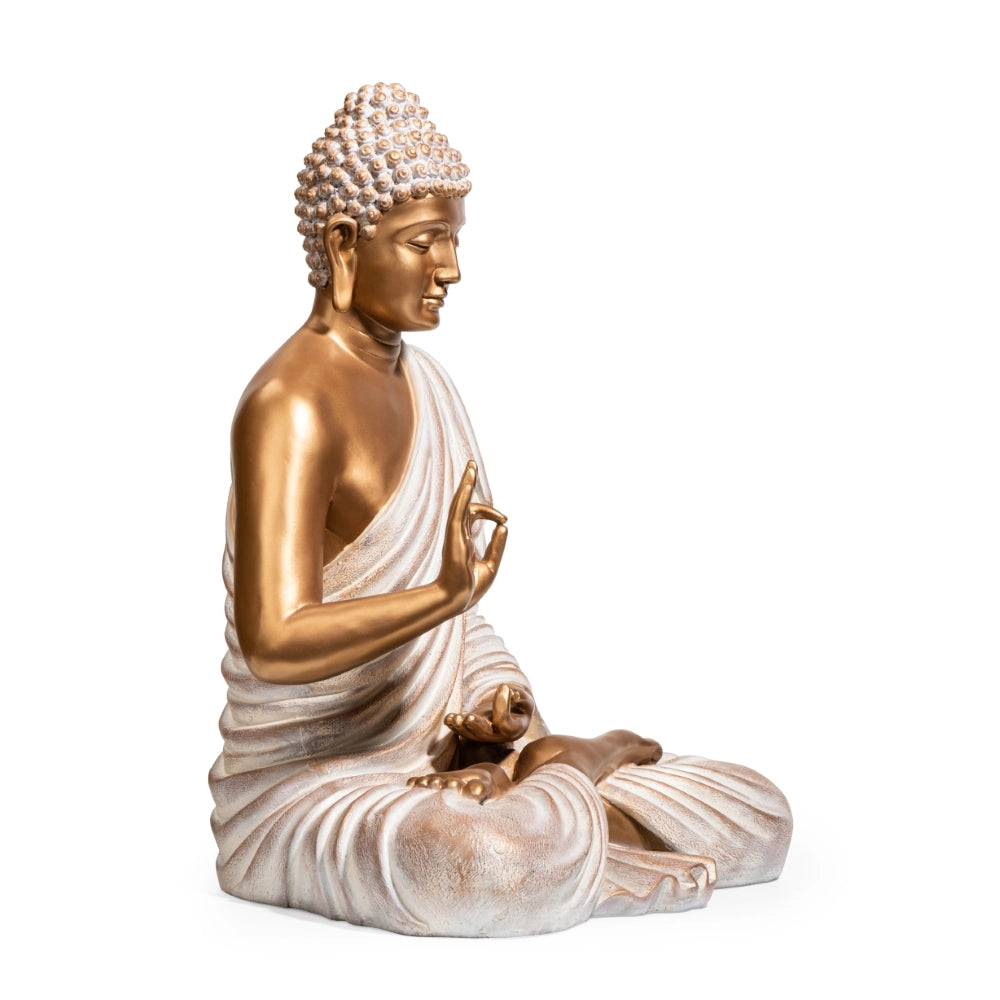 Ashnam Protection Buddha 24 Inch Decorative Showpiece – Gold & White