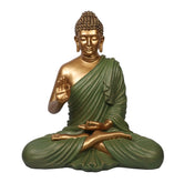 Ashnam Protection Buddha 24 Inch Decorative Showpiece - Green & Gold, 58cm