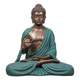 Ashnam Protection Buddha 19 Inch Decorative Showpiece – Bronze & Teal