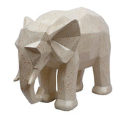 Geometrical Animal Modern Decorative Elephant Showpiece, 26cm, White & Gold