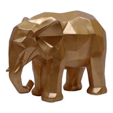 Geometrical Animal Modern Decorative Elephant Showpiece, 26cm, Golden