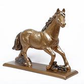 Polyresin Horse Sculpture Showpiece, 29.5cm, Gold & Bronze