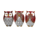 Owl Figurines Decor See No Evil, Hear No Evil, Speak No Evil Cute Owl Statue, 14.5cm, Multicolor (Set of 3)