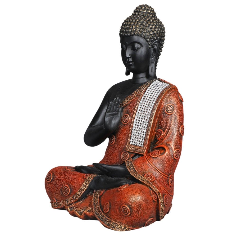 Blessing Buddha Decorative Showpiece – Black & Red