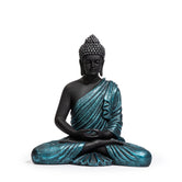 Ashnam Meditative Buddha 15 Inch Decorative Showpiece – Black & Blue