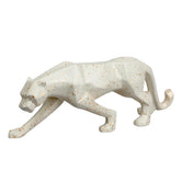 Geometrical Panther Showpiece (Small), 26cm, White & Gold