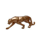 Geometrical Panther Showpiece (Small), 26cm, Golden