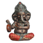 Musical Ganesha Decorative Showpiece – Grey & Copper