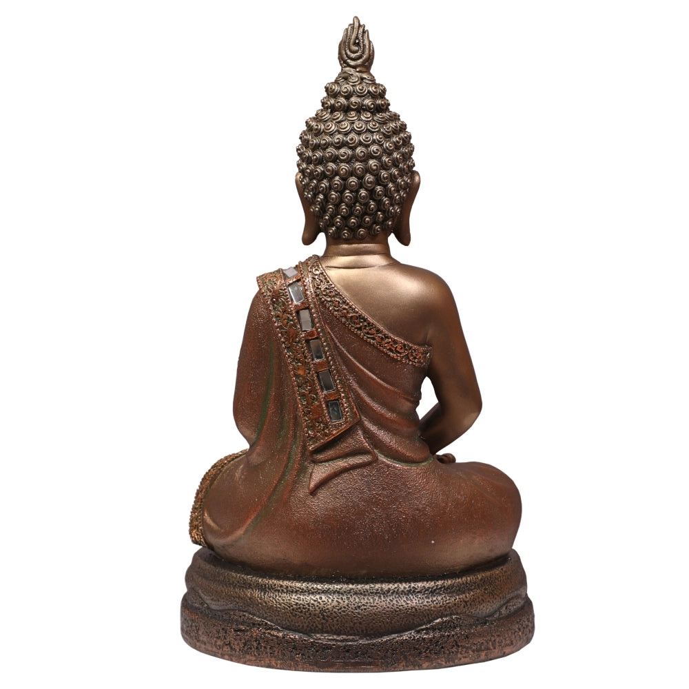 Ashnam Lotus Meditative Buddha With Base – Copper