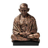 Ashnam Serene Seated Cross Legged Gandhi Statue - Copper, 32cm