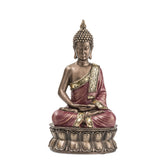 Ashnam Buddha with Lotus Base Showpice – Bronze & Red Wine