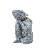 Ashnam Wood Finish Resting Buddha – Antique Grey