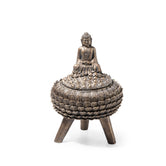 Ashnam Buddha With Jewellery Storage Box, Antique Golden Brown