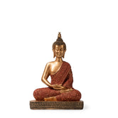 Ashnam Meditative Buddha Sitting on Base – Gold & Red