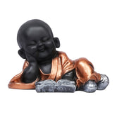 Ashnam Joyful Little Reading Monk - Copper, 18cm