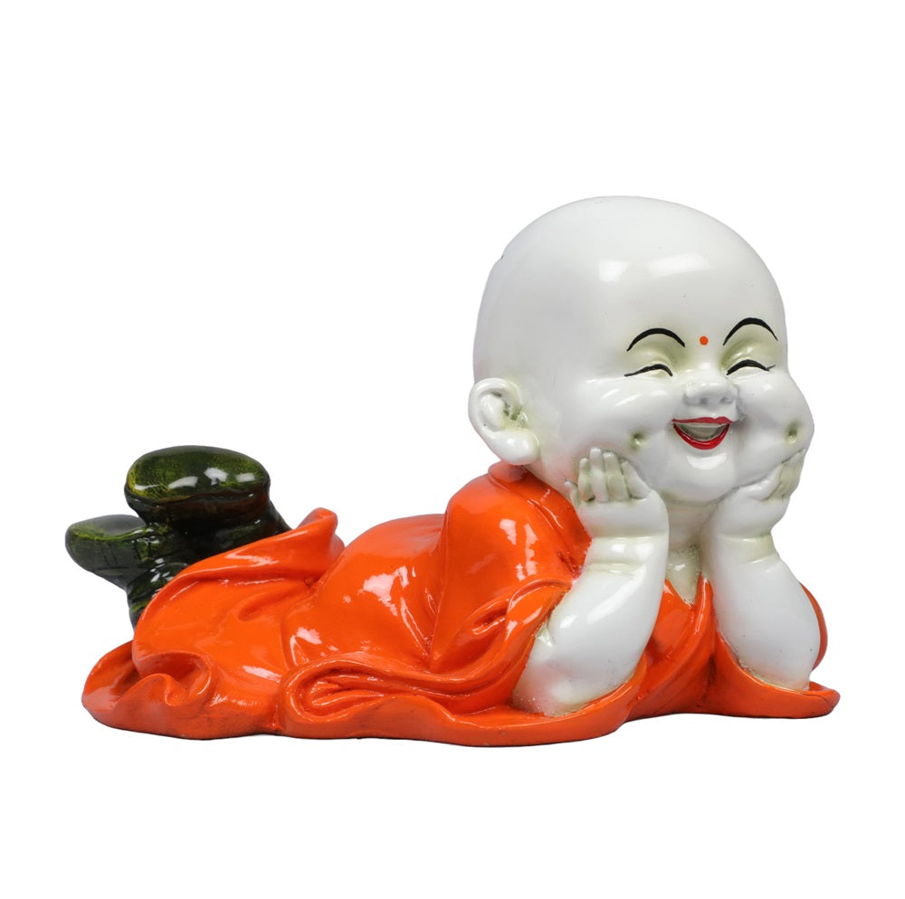Ashnam Joyful Little Monk - Orange, 19cm