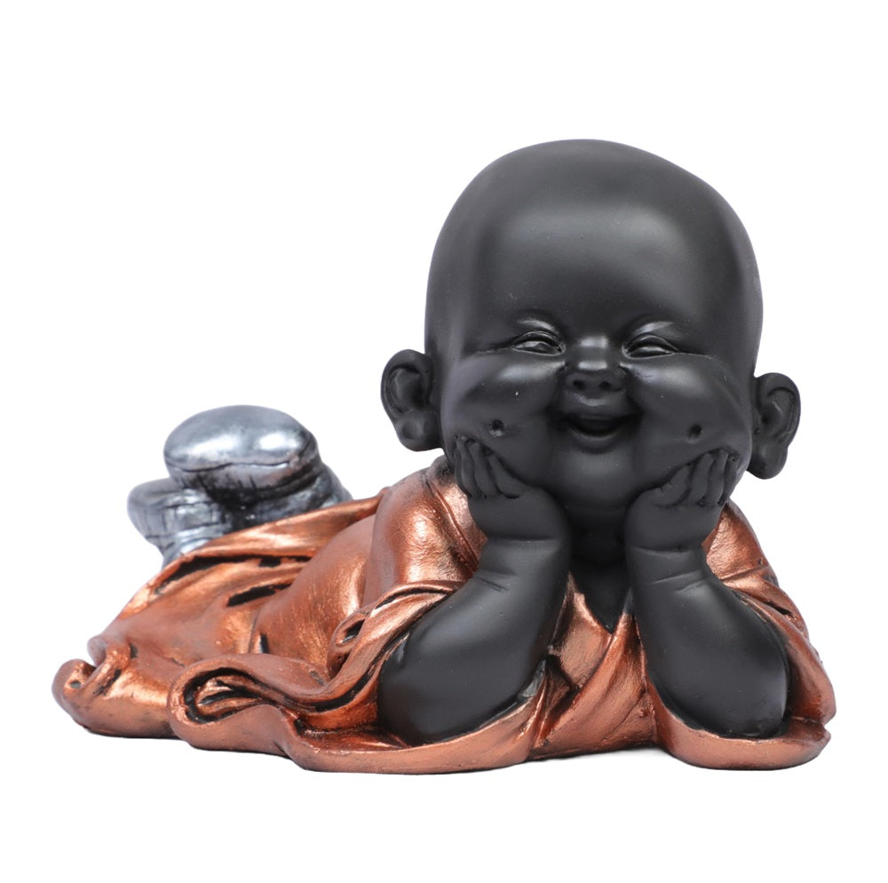 Ashnam Joyful Little Monk - Copper, 19cm