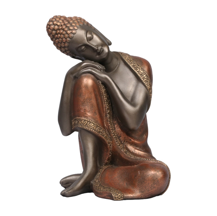 Resting Buddha Decorative Showpiece - Brown & Bronze, 22cm