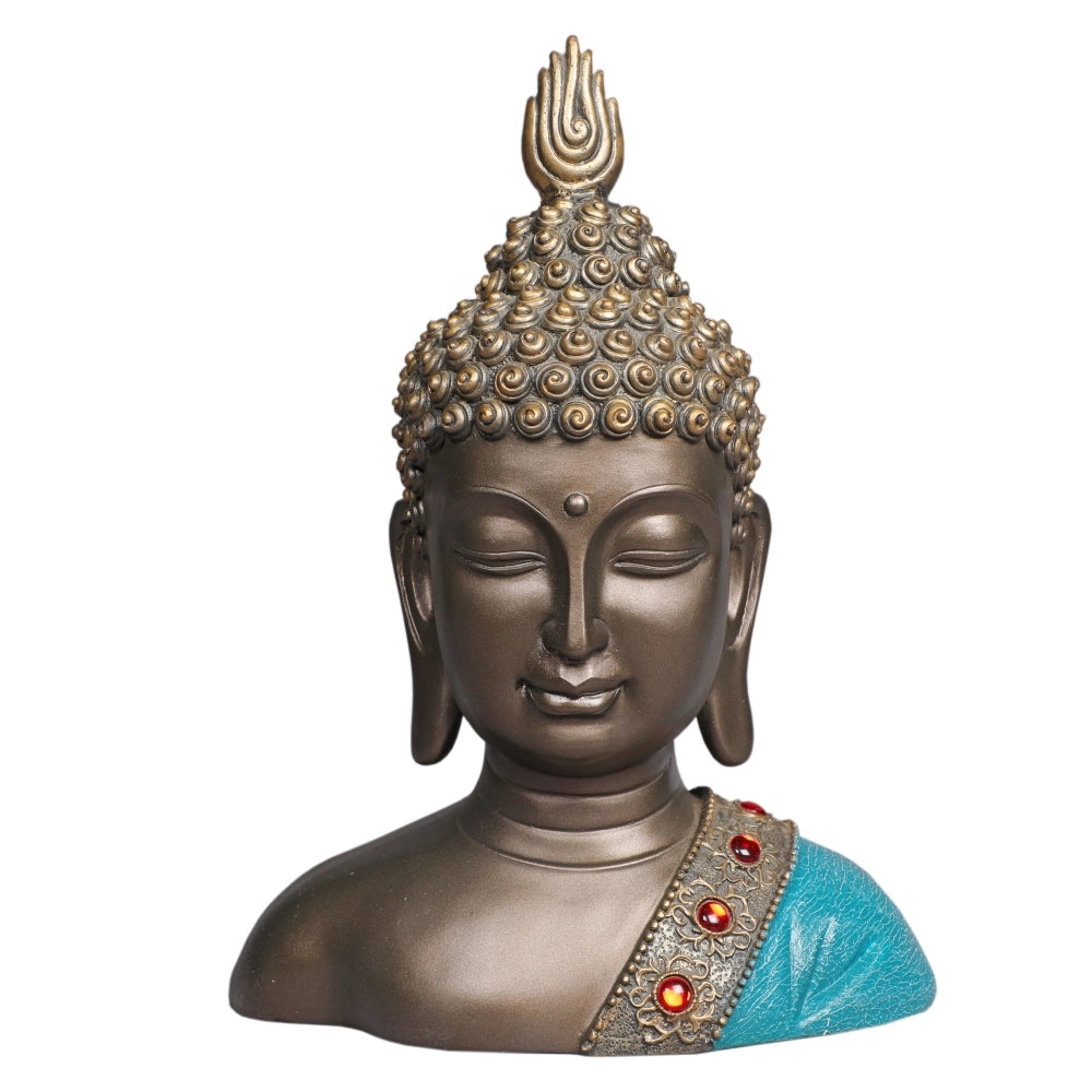 Ashnam Buddha Bust – Bronze Blue